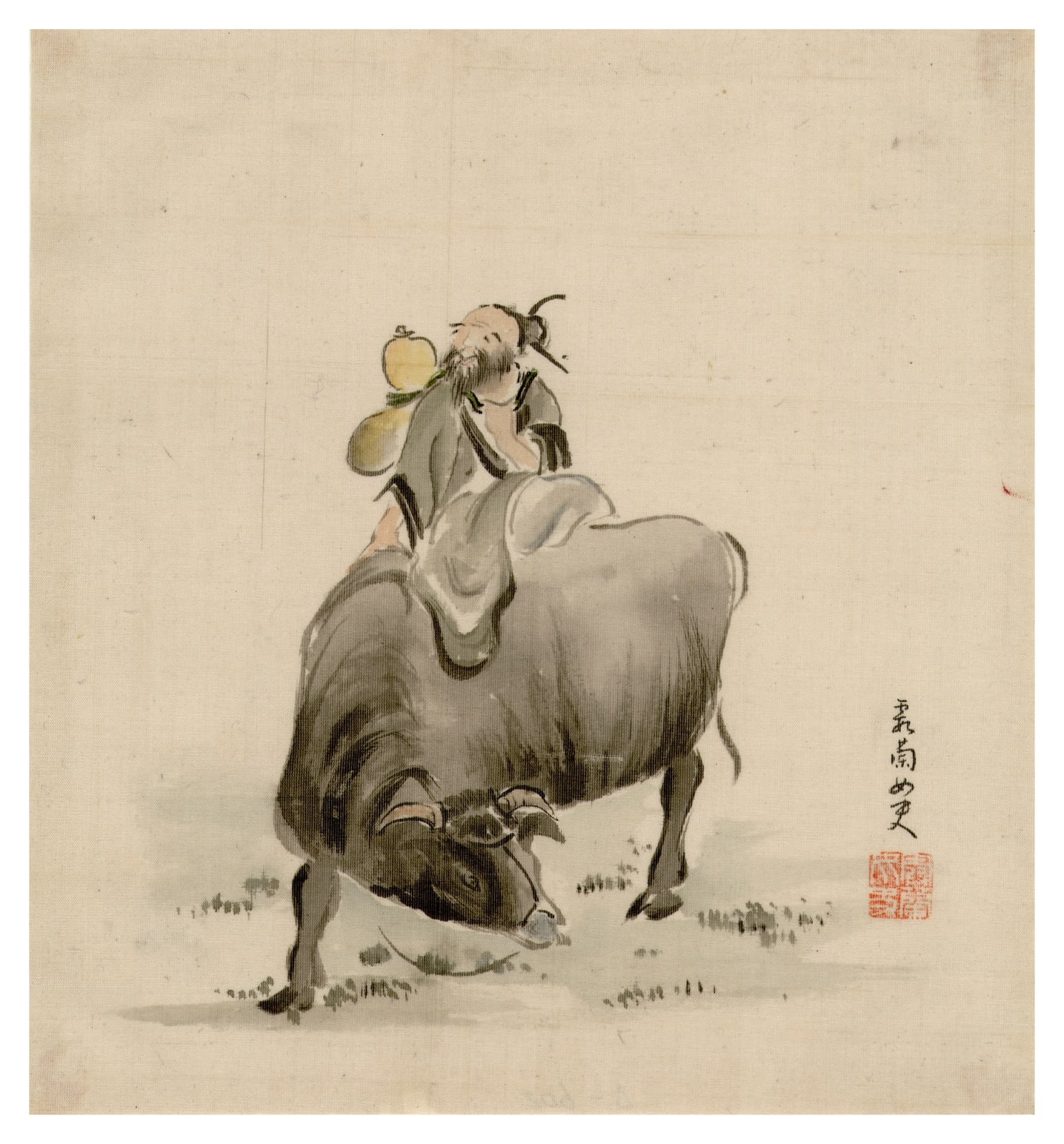 Malerei, #006672 Lao-tzu auf dem Ochsen, 19. Jahrhundert