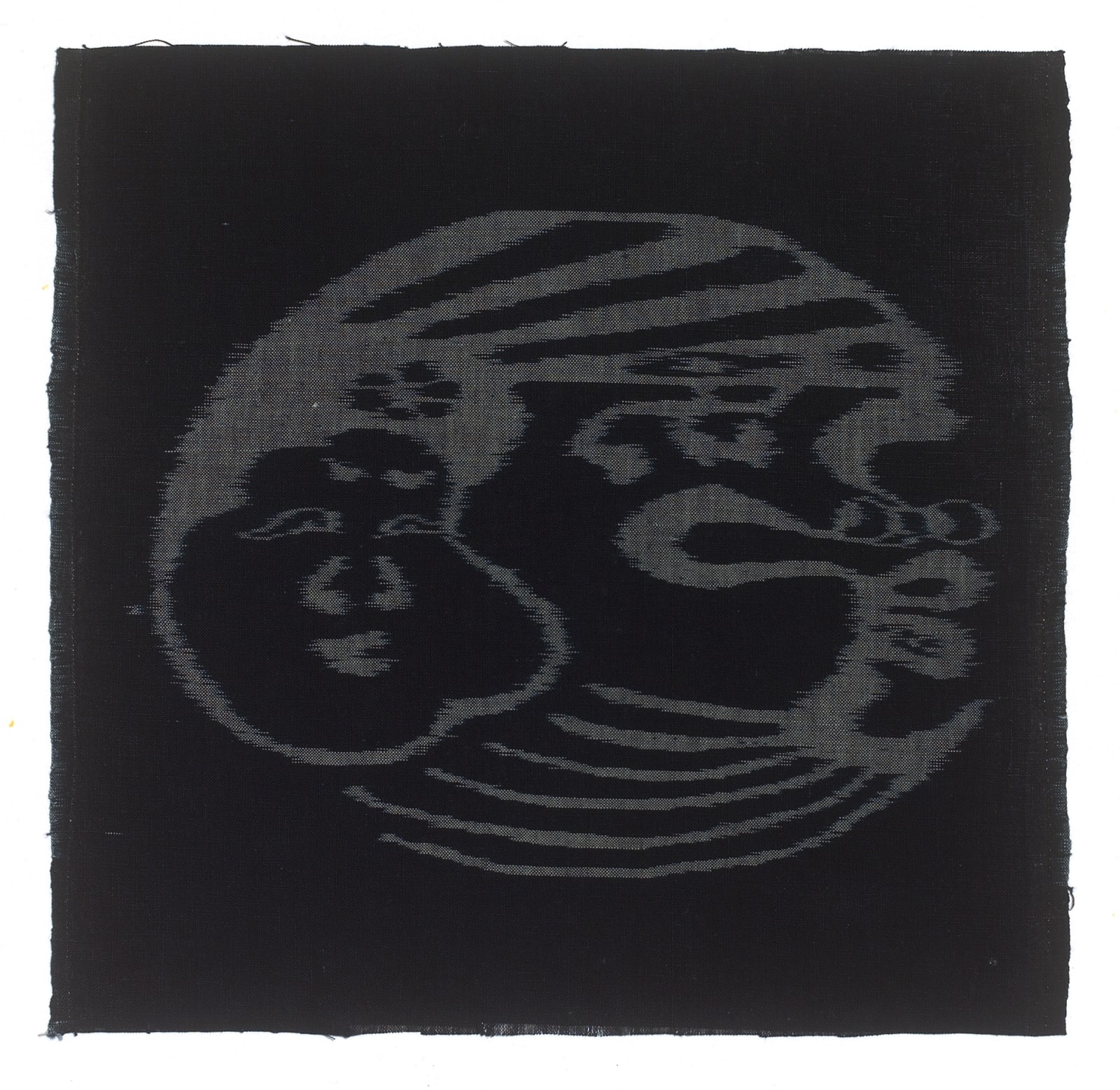 Textilien, #002343 Kasuri, Okame und Tengu, 19. Jh.