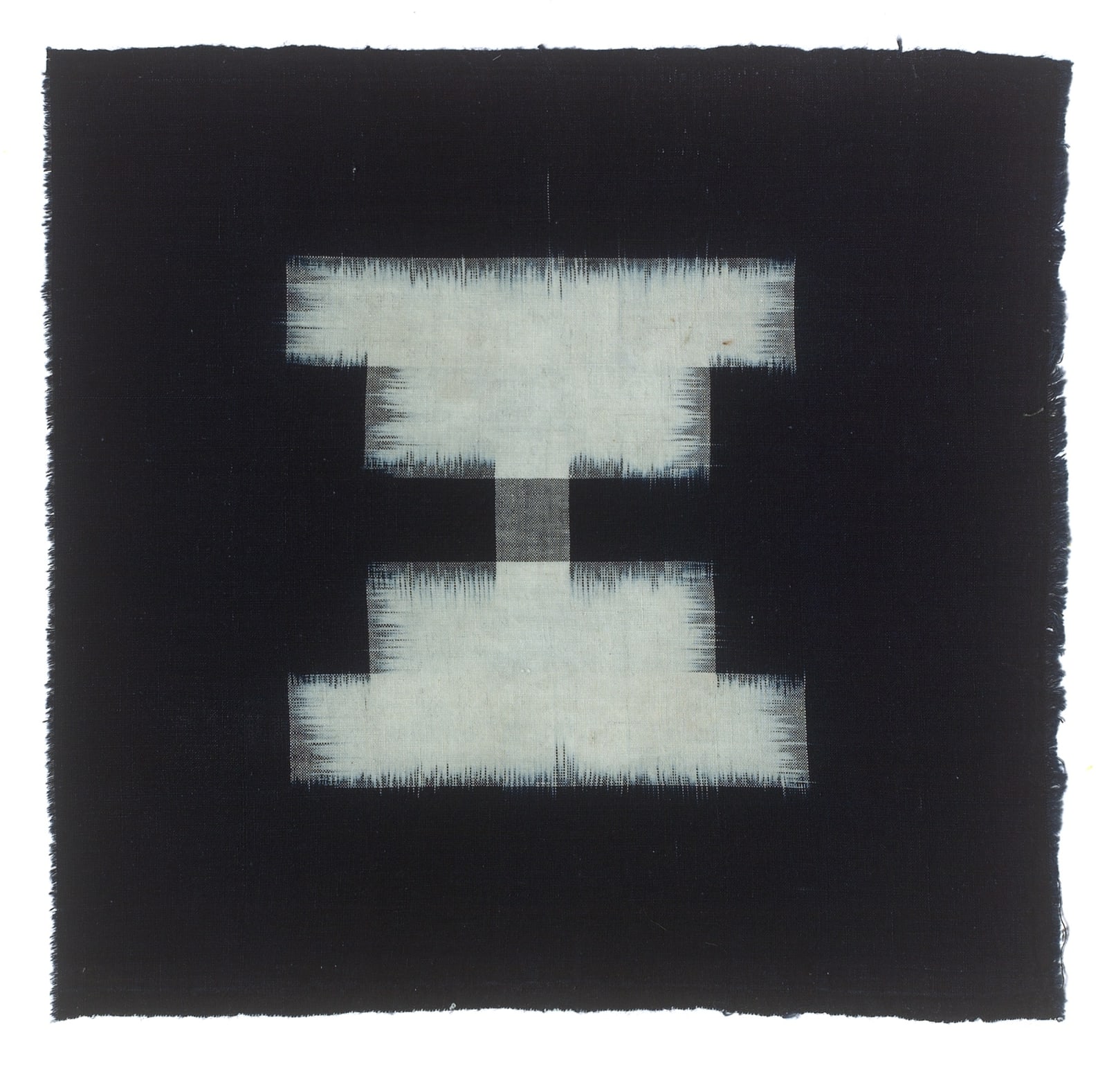 Textilien, #004121  Kasuri, Einfaches, symmetrisches Rechteckmuster, 19. Jh.