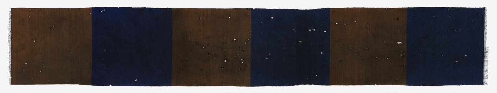 Chiyoko Tanaka, #023034  Grinded Fabric - Six Squares, Blue, Charcoal #404, 1985