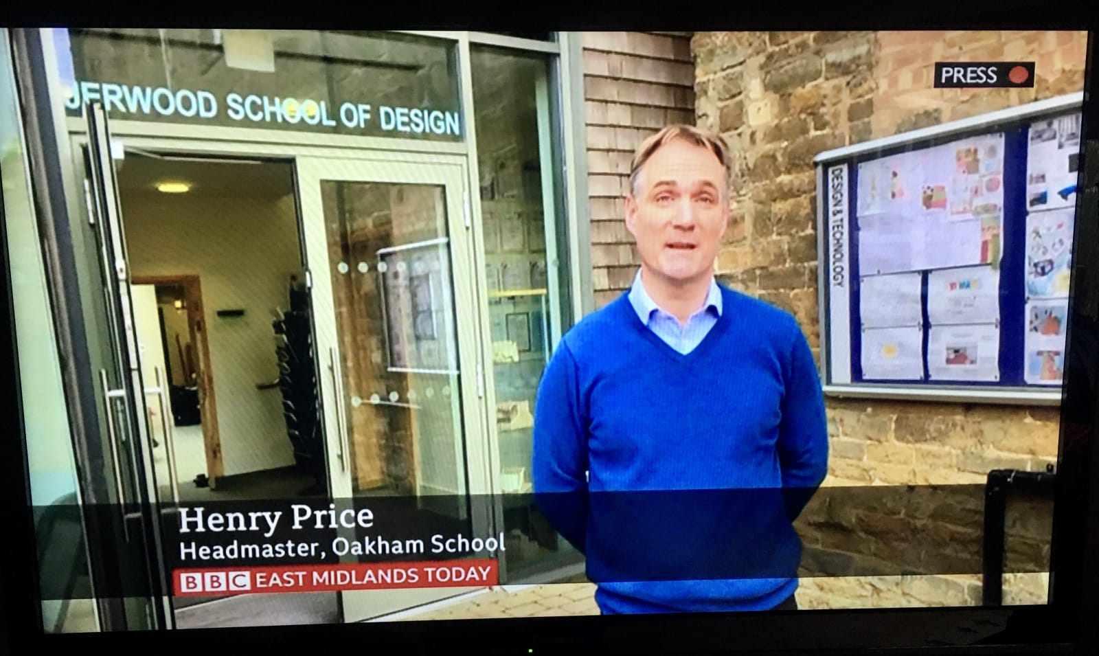 Henry Price, Headmaster, outside the Jerwood School of Design, Oakham