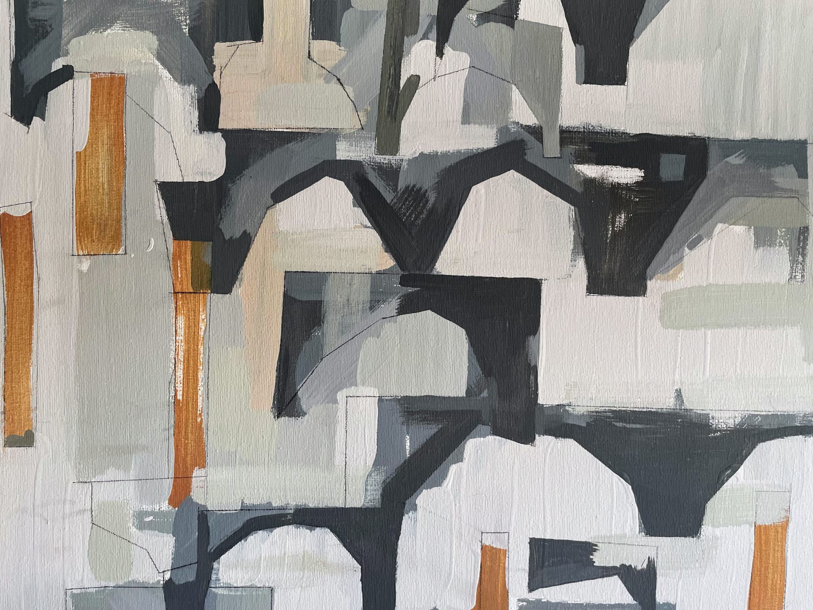 Andreè Walker, Arches and Columns (2024) Acrylics and Pencil. Photo Credit: Courtesy of the artist