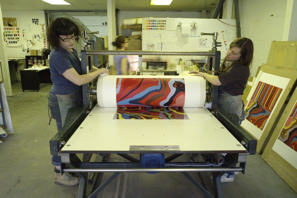 Working in the Print Studio, 2011. Image courtesy of Ian Davenport Studio