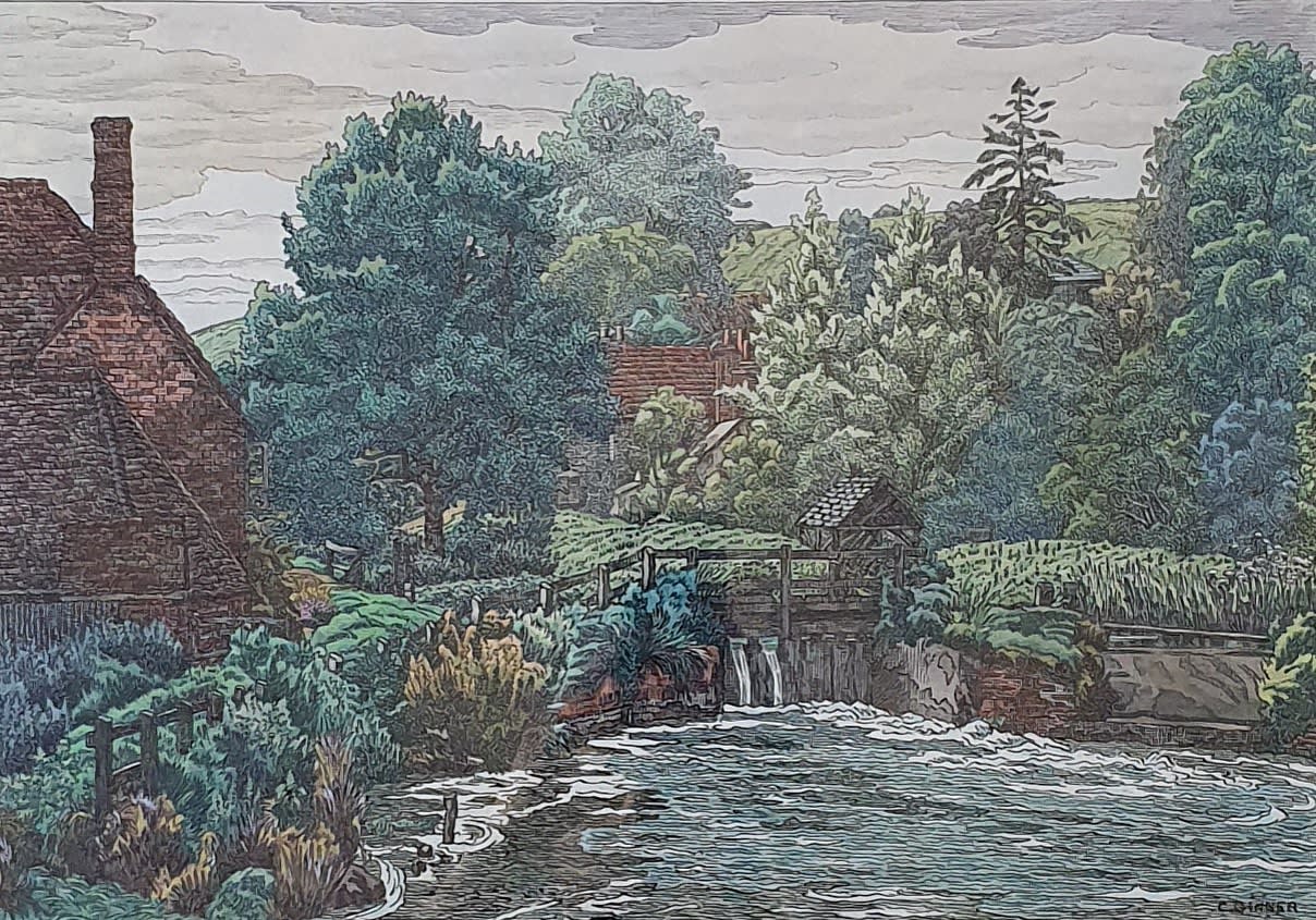 Charles Ginner ARA (1878-1952), The Sluice Gates at the Old Mill Standon Hertfordshire, 1939. Courtesy of Jerwood Collection © the copyright holder