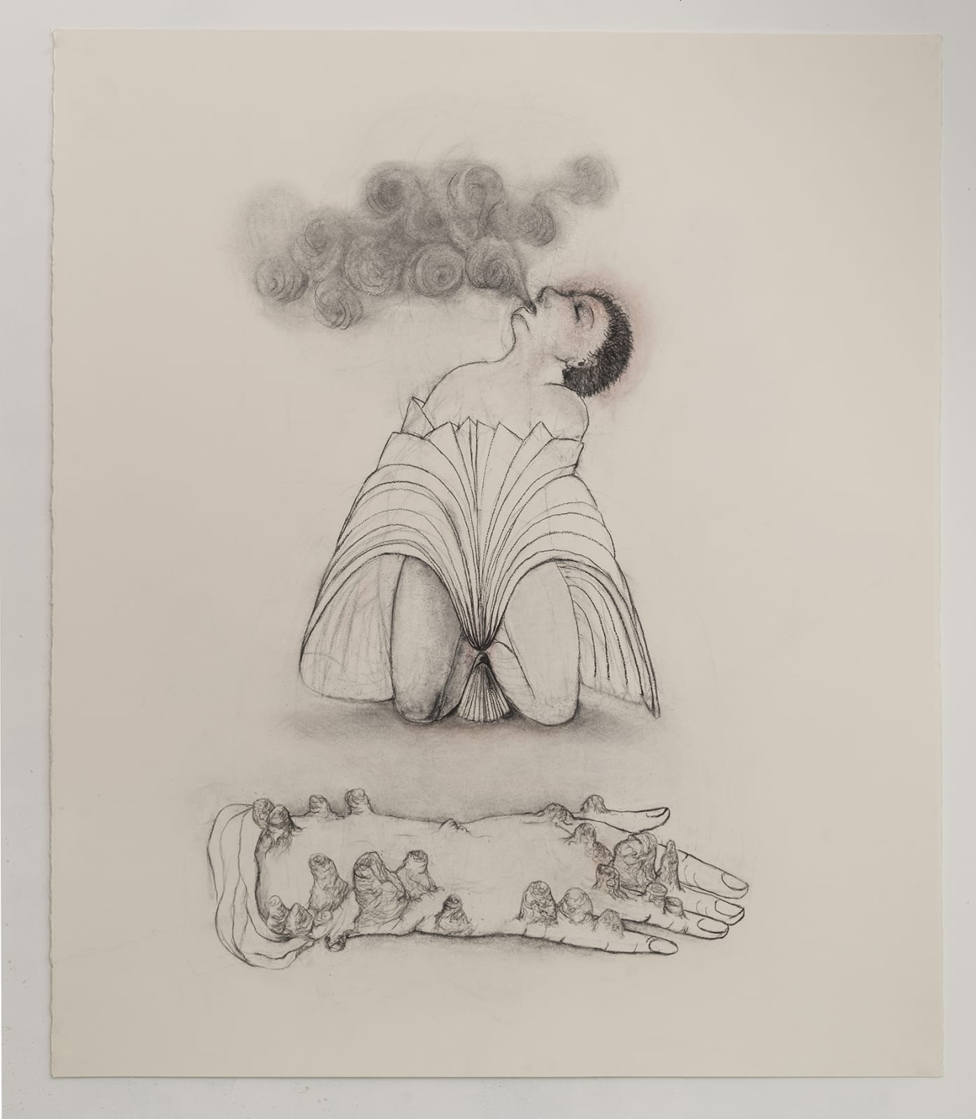 The North Wind, 122 x 107cm, charcoal and chalk on acid-free 600gm paper, 2016