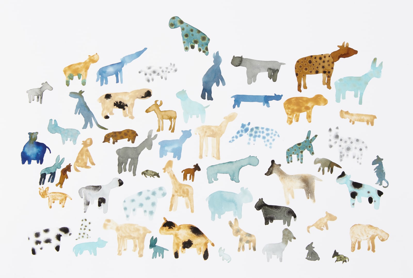 Vanessa Donoso Lopez, Animals on the Ark, clay ink from Soria, Girona and Sevilla, Spain , 2018