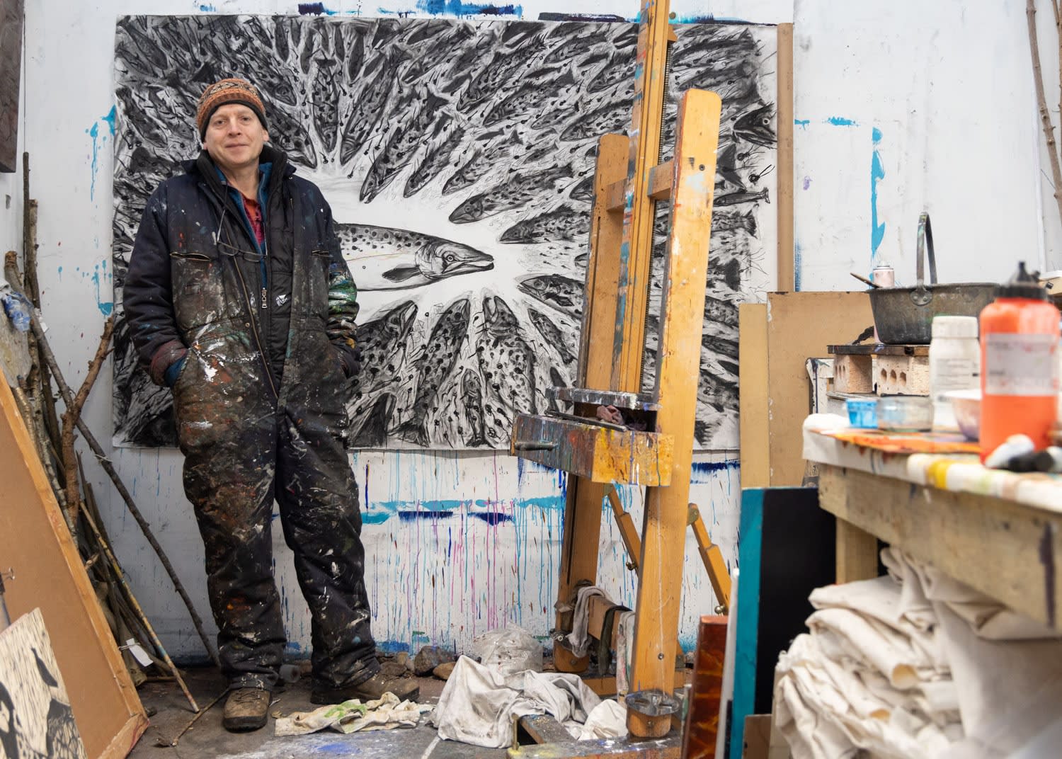 Paul Bloomer in his Bigton Studio