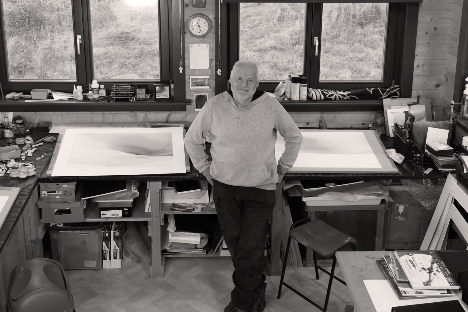 Peter Davis in his Silwick studio