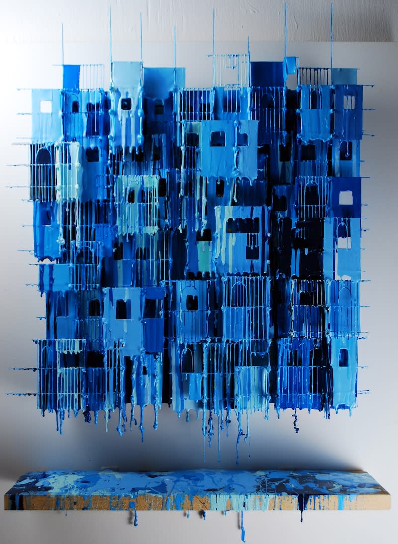 Russel West, Little Boxes XI Blue, 2019