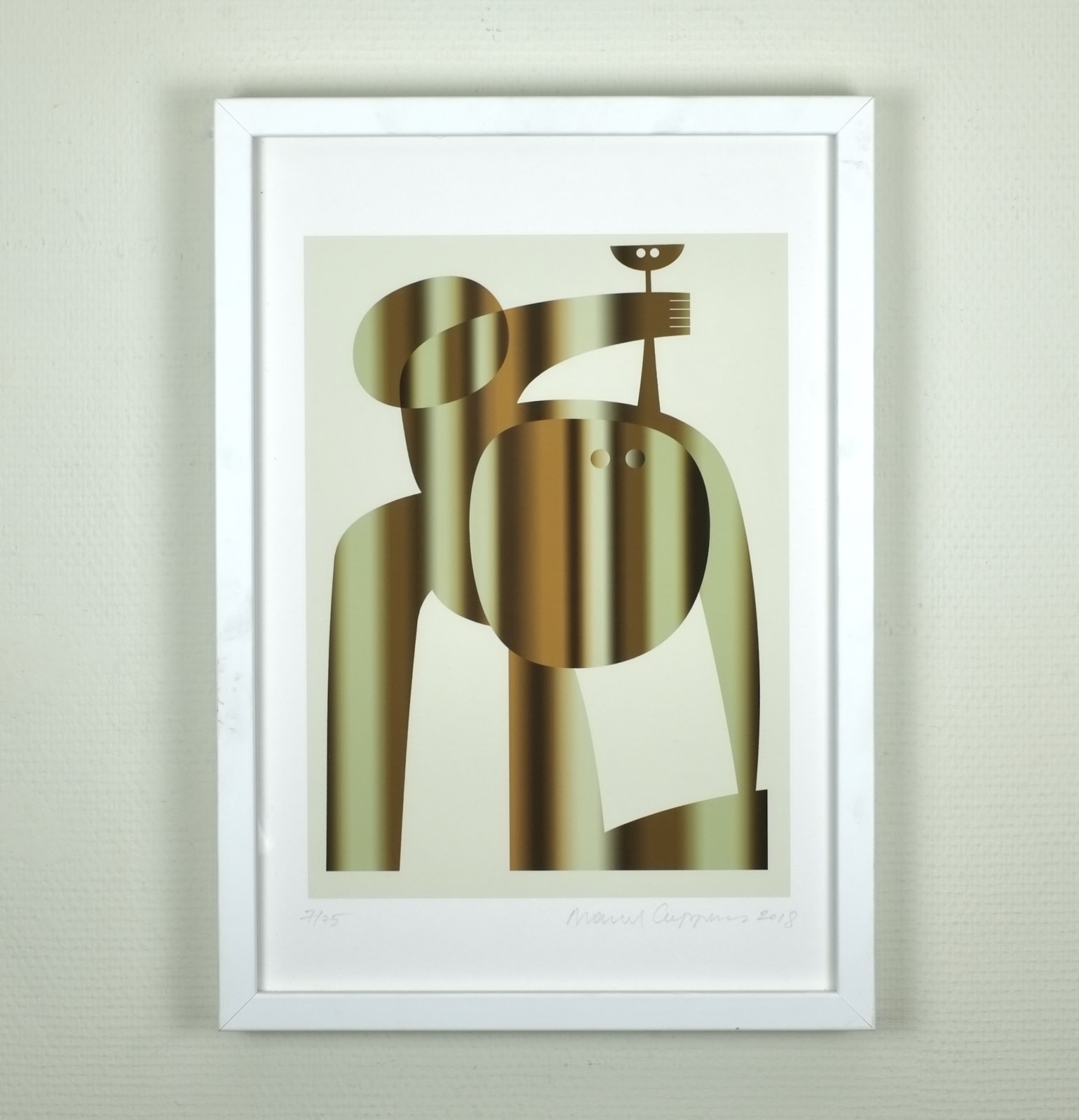 Marcel Ceuppens, Nude with ball (Gold version), 2018