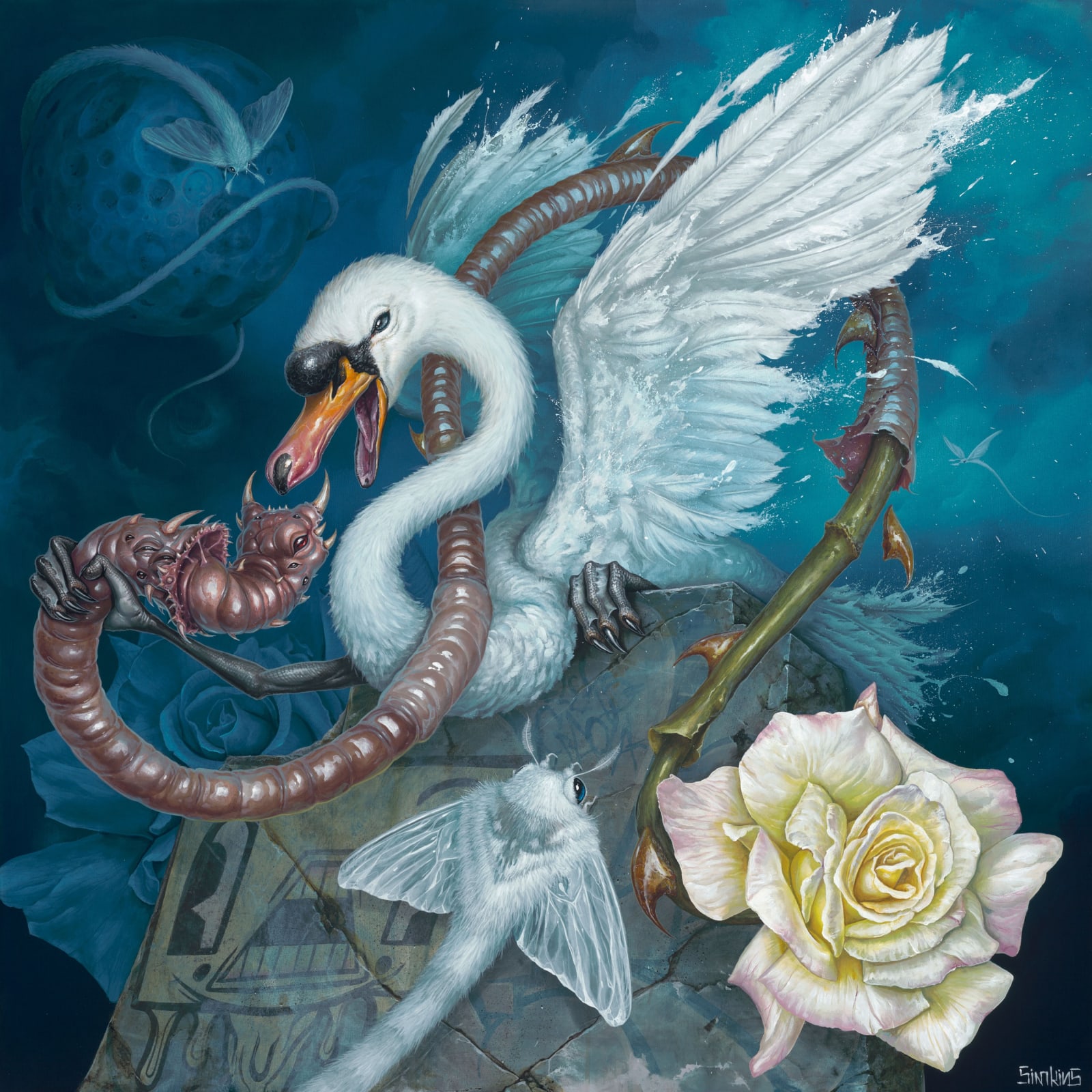 Greg Craola Simkins, The Bird and the Worm, 2025