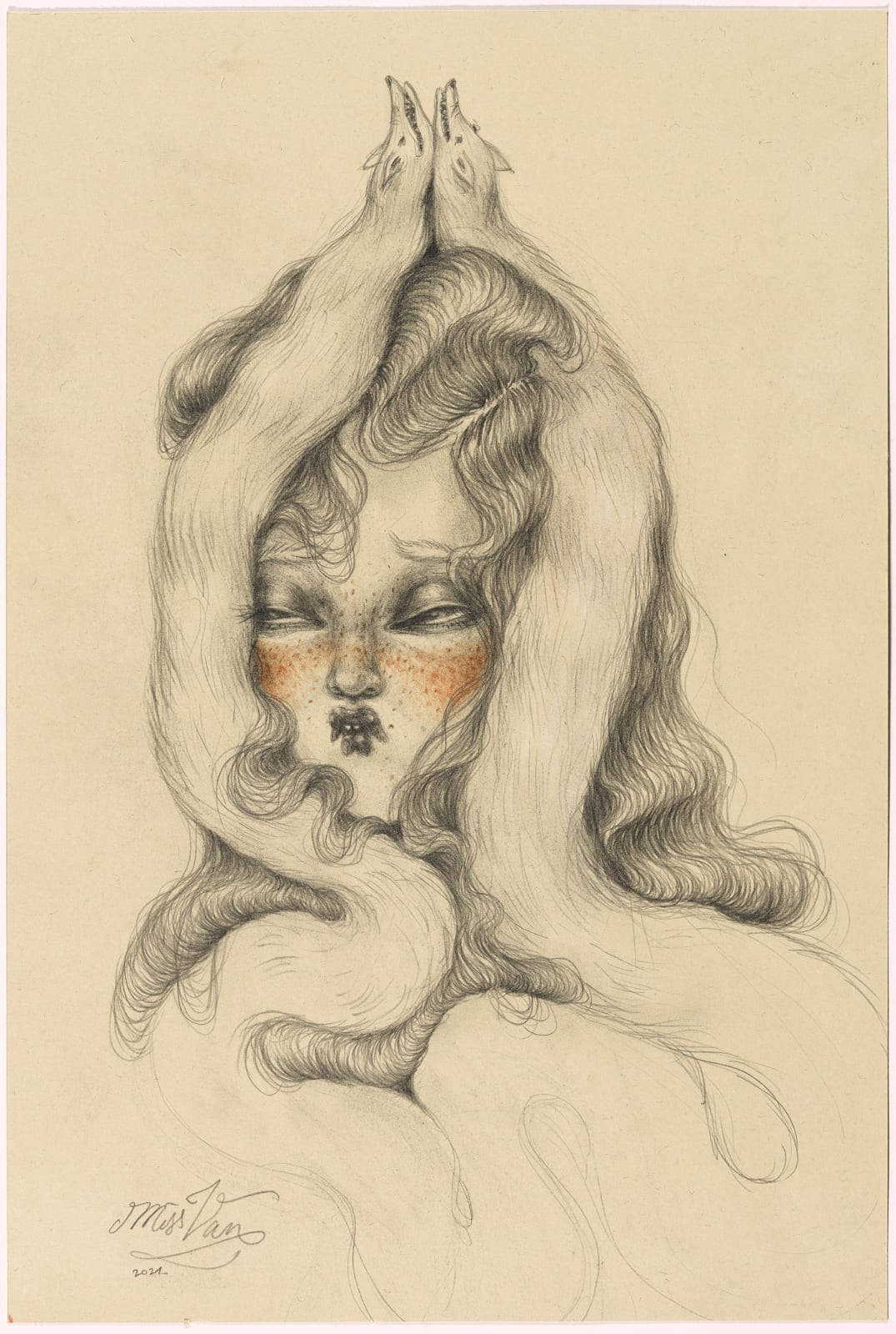 Miss Van, Retrato con zorritos (click for details), 2021