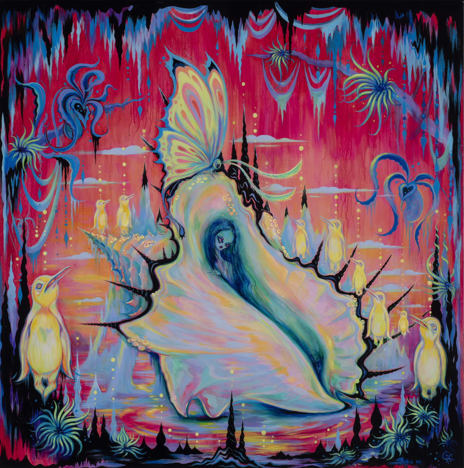 Camille Rose Garcia, The Transmutation of Sorrow/ 48 x 48