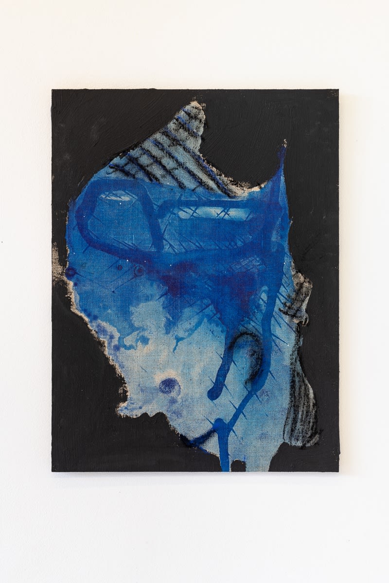 Penelope Kupfer Blue Head, 2020 Ink and acrylic on linen board 60x40 cm
