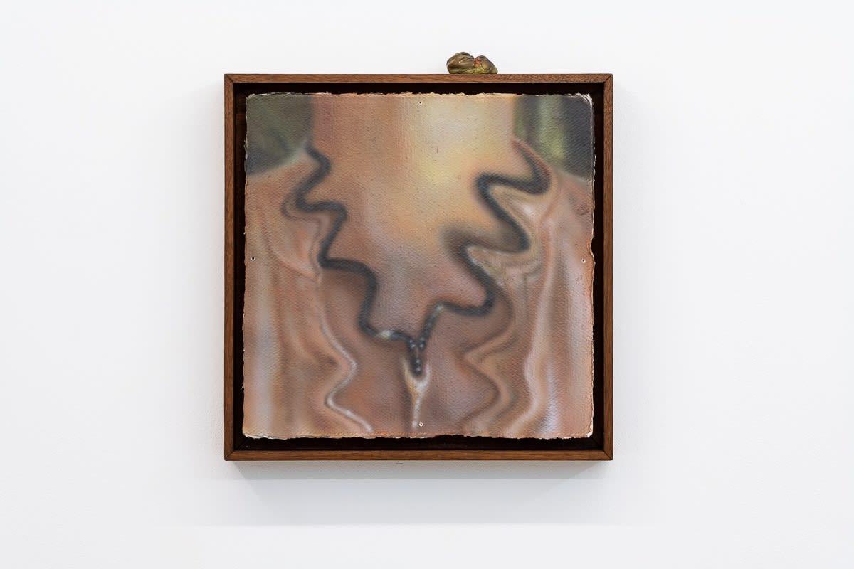 Jack Jubb One Love, 2021 Acrylic on cotton rag paper, artist frame, clay, acrylic paint, neodymium magnet 34 × 34 × 4.5 cm