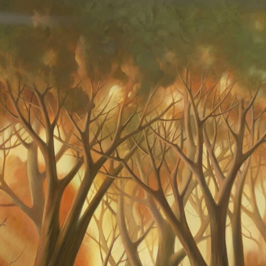BEHIND THE TREES - 39 x 49 INCHES