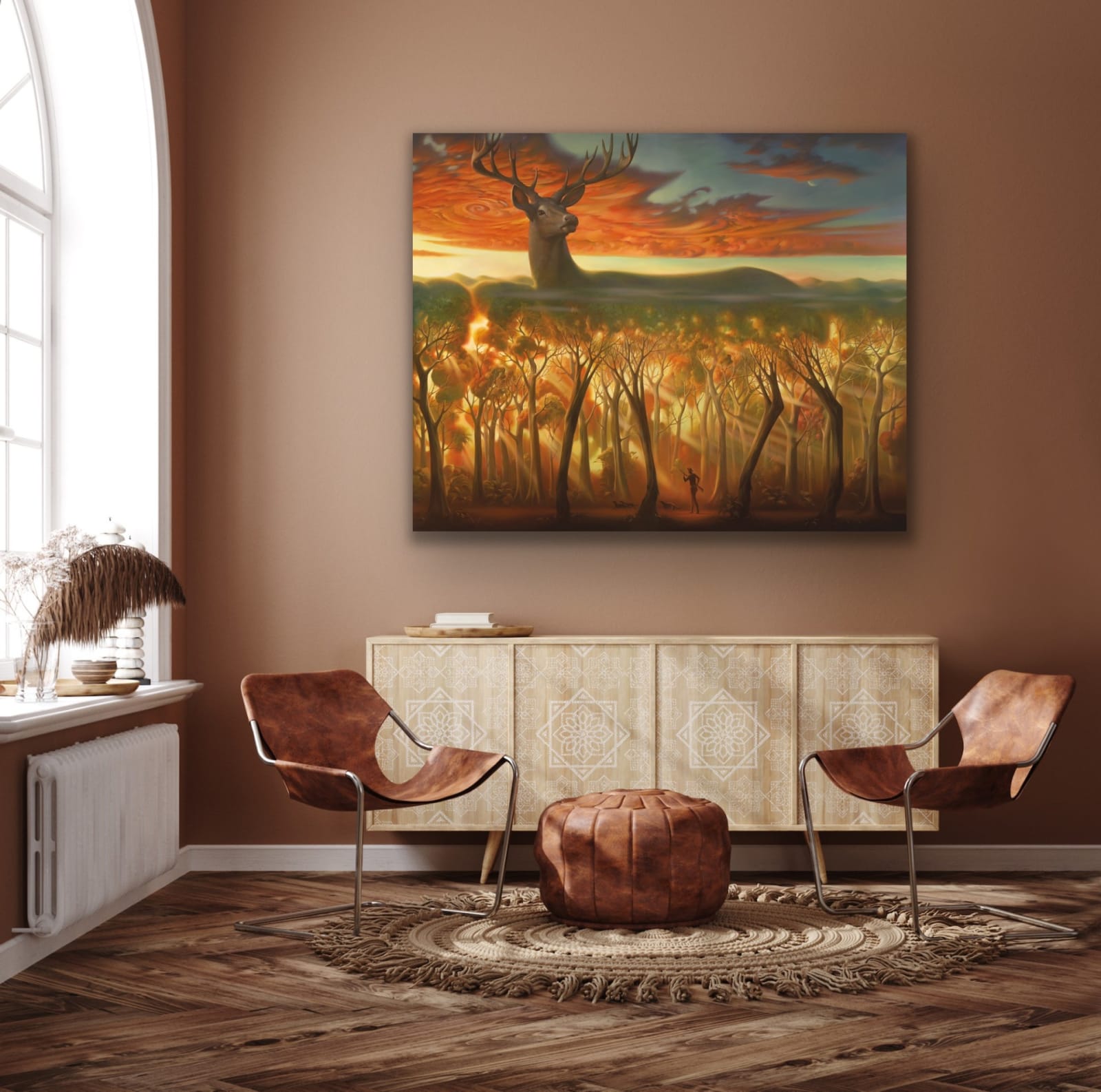 BEHIND THE TREES - 56 x 70 INCHES