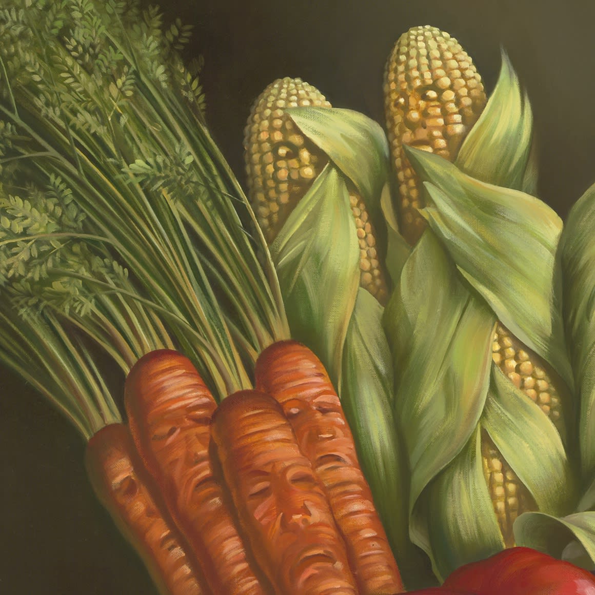 VEGETARIAN DRAMA 36 x 29 INCHES