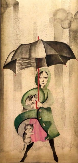 Kaoru Mansour, A woman found her cats in the rain, 2021