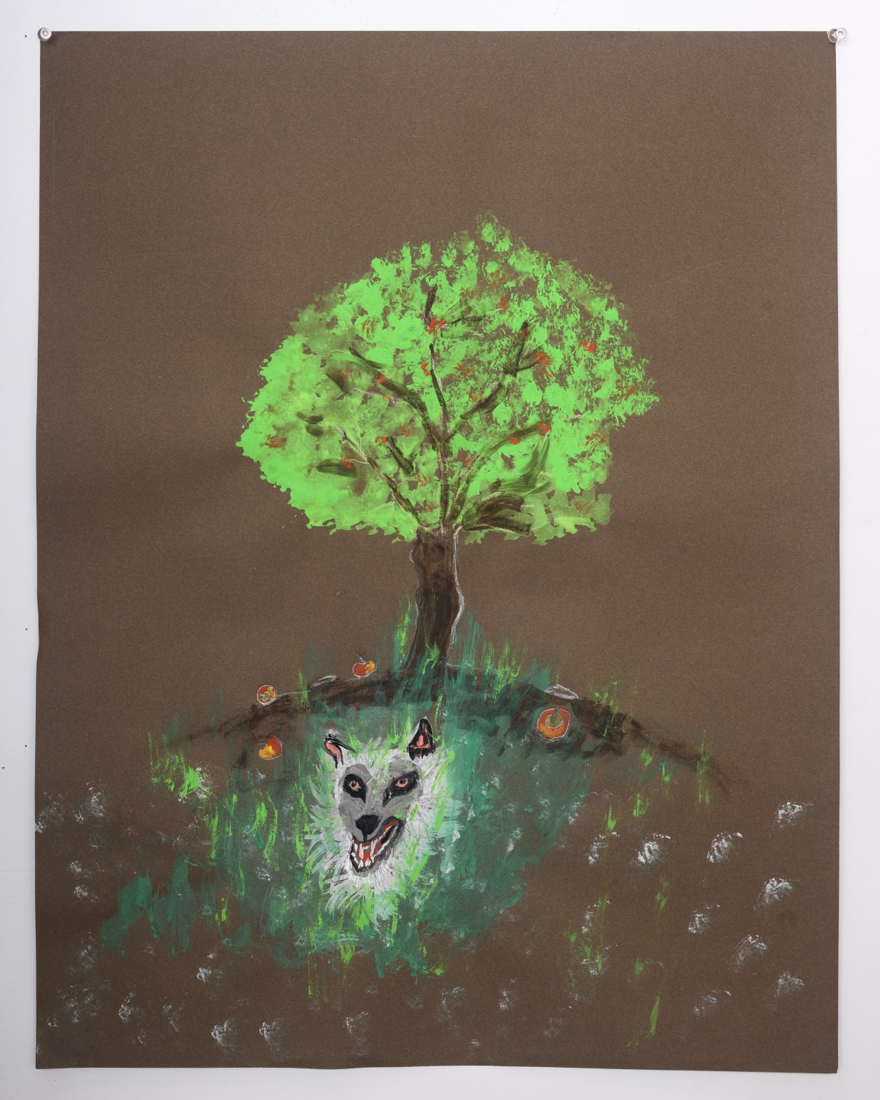 Eve Wood, Apple Tree with Werewolf, 2025