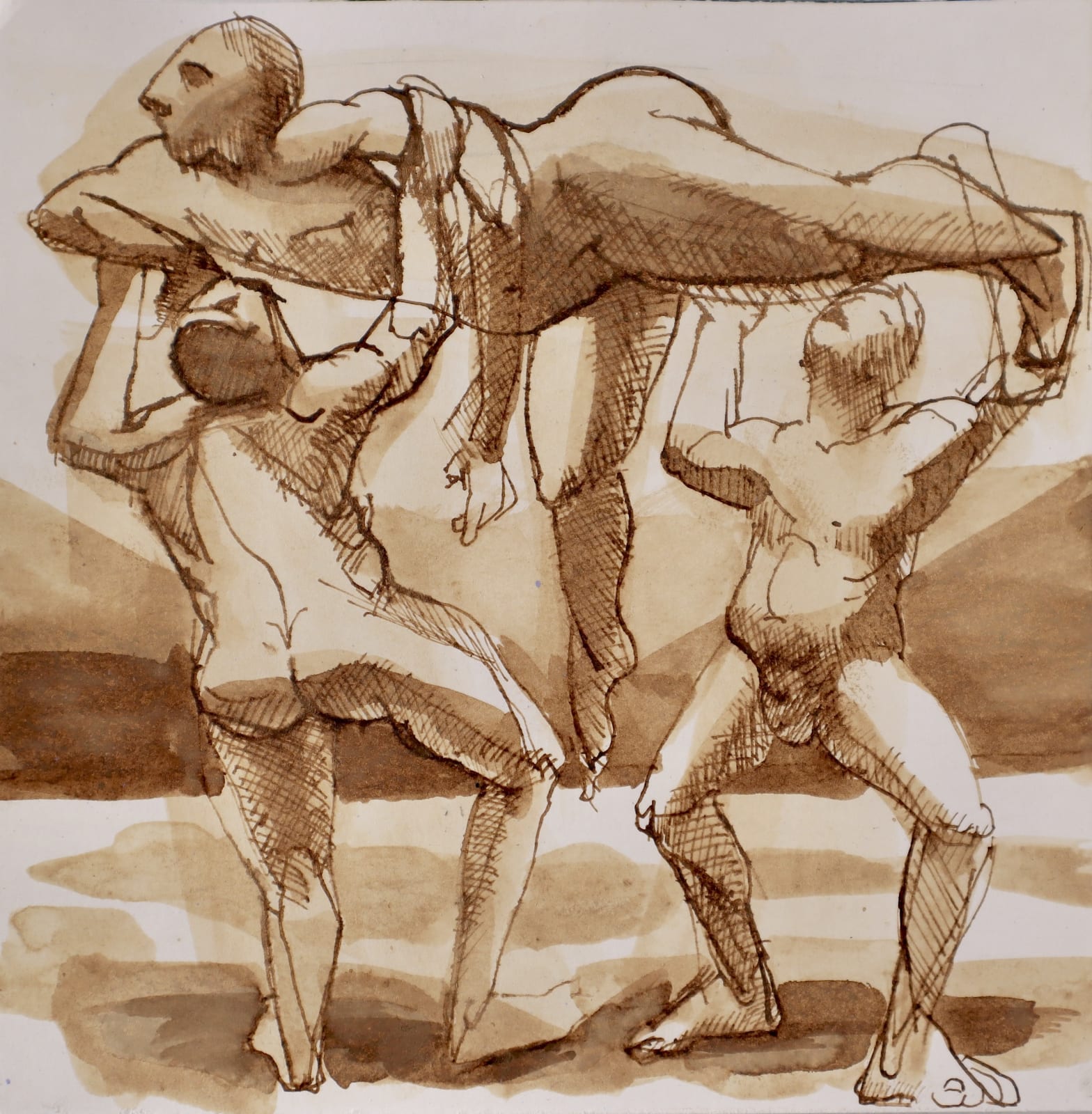 Hagop Najarian, Stonehenge and Us (Ink), 2021