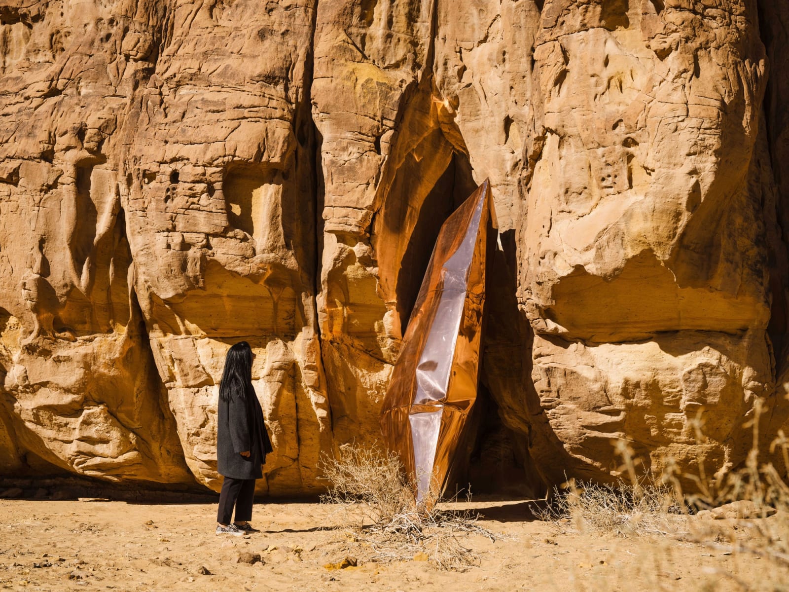 Shaikha Al Mazrou, Measuring the Physicality of Void, installation view, Desert X AlUla 2022, courtesy the artist and Desert X AlUla. Photography: Lance Gerber