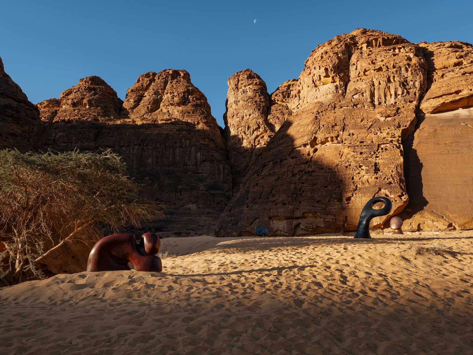 Rand Abdul Jabbar, 'where myths are born of mud and desire', installation view at Desert X AlUla, 2024. Photo: Lance Gerber. Courtesy of The Royal Commission for AlUla.
