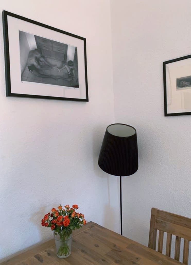 'Father and son' image is decorating a flat in Düsseldorf, Germany