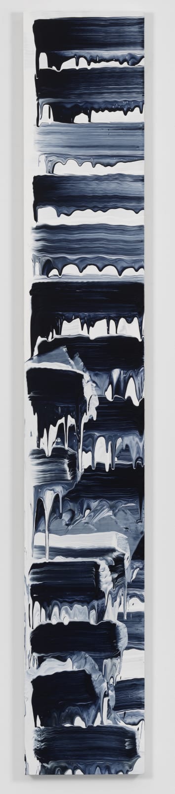 David Reed, #733, 2020, 193 × 27.9 cm / 76 × 11 in, Oil and alkyd on polyester