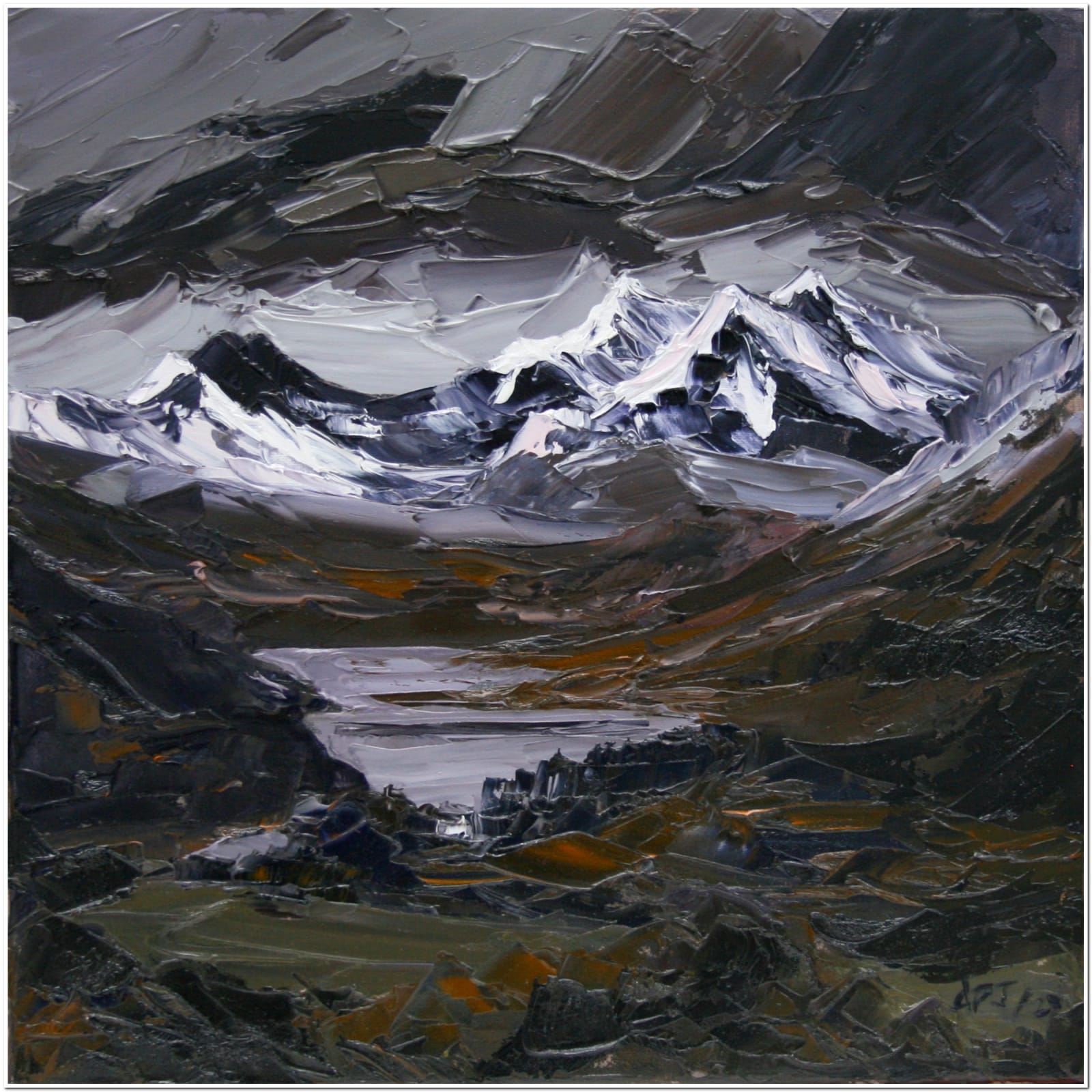 Aled Prichard - Jones, Snowdon Group above Llyn Mymbyr, 2020