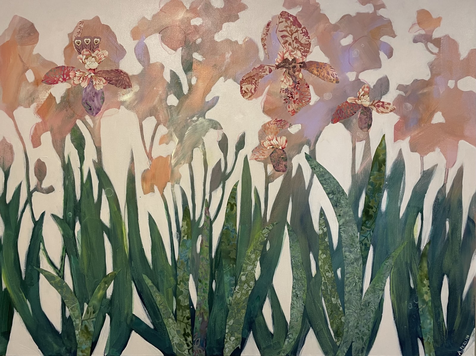 Anna Perlin, Peach Irises, 2024