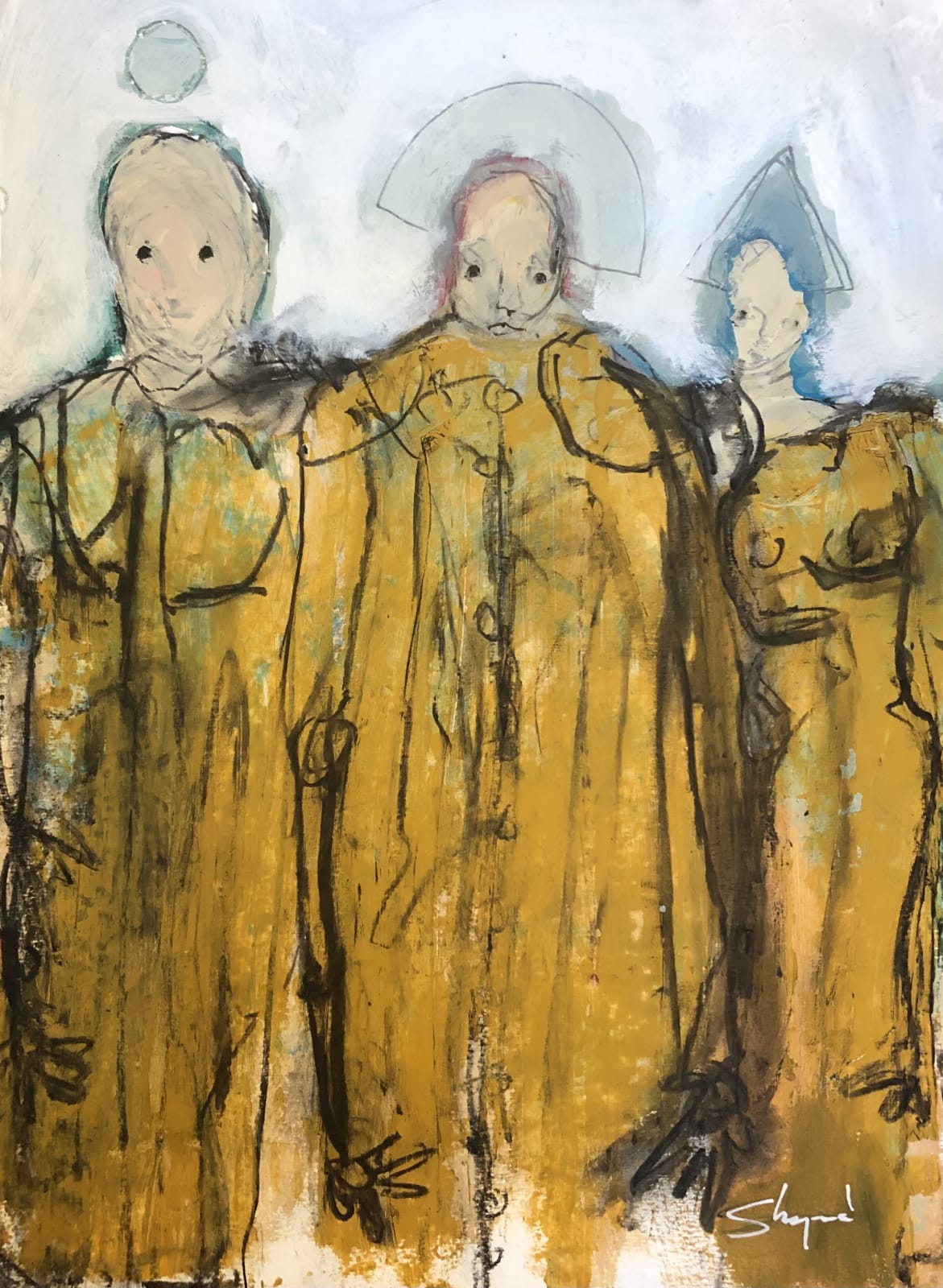 Taylor Shepherd, Three Figures in Yellow, 2020