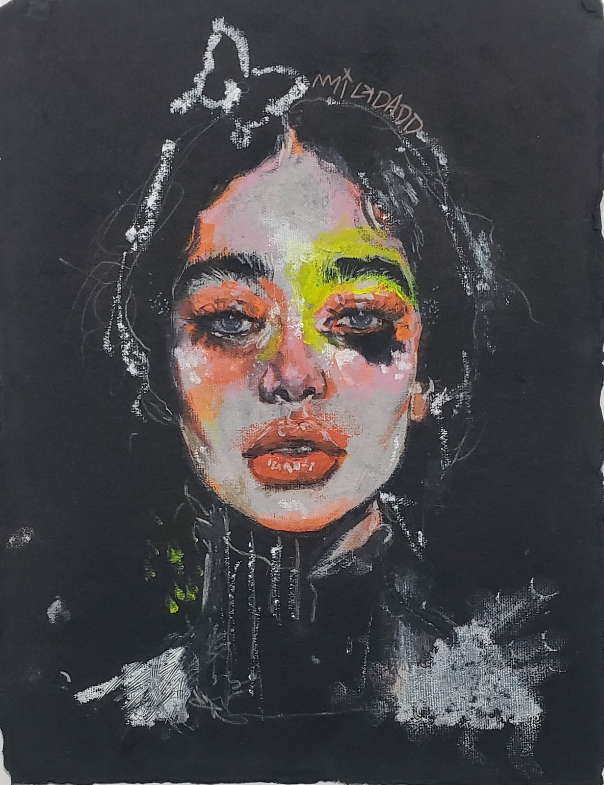Milkdadd, untitled original (chalk butterfly), 2024