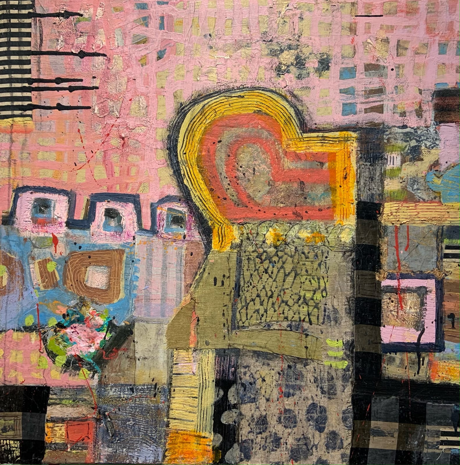 John Allison, Pink Grid with Map