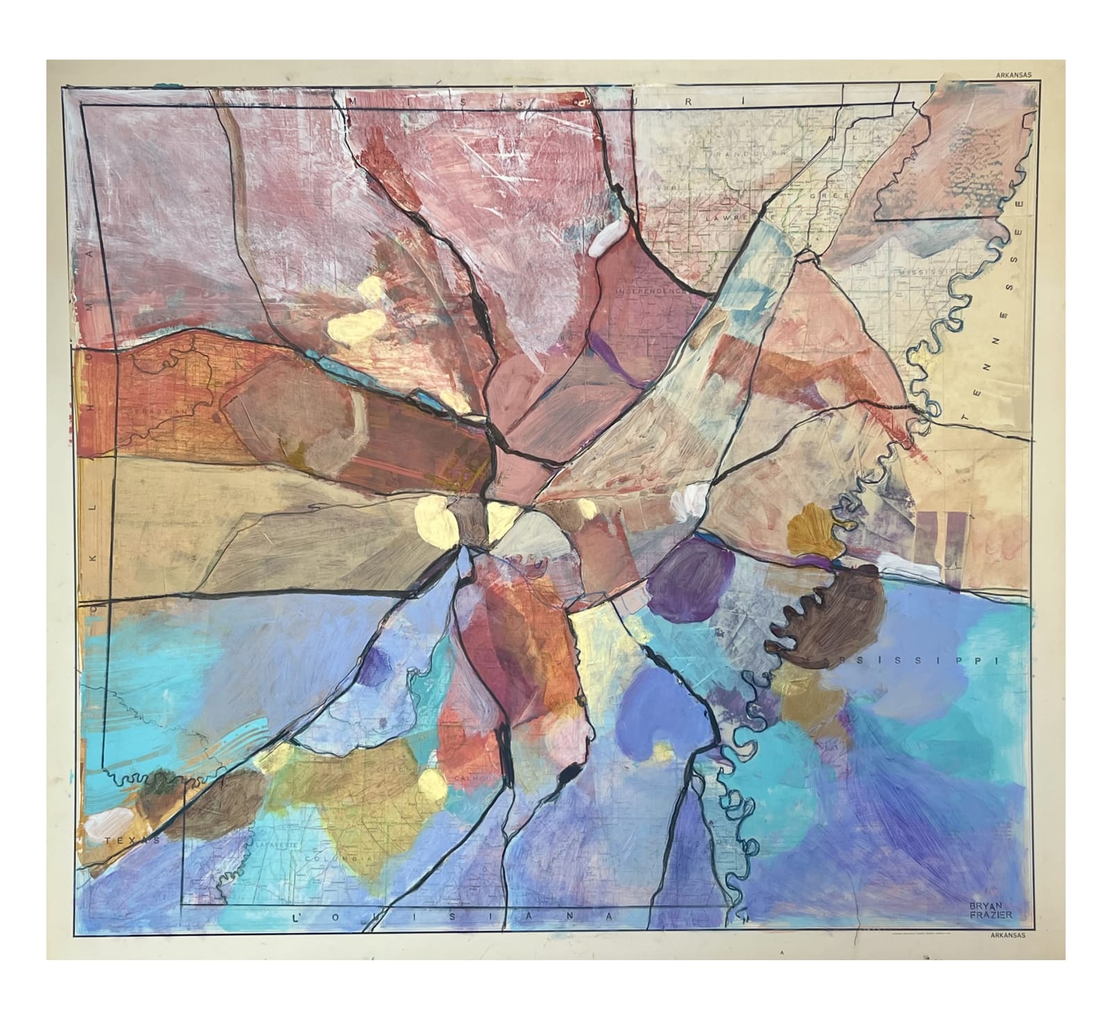 Bryan Frazier, Arkansas Map: Sebastian (Print), 2024