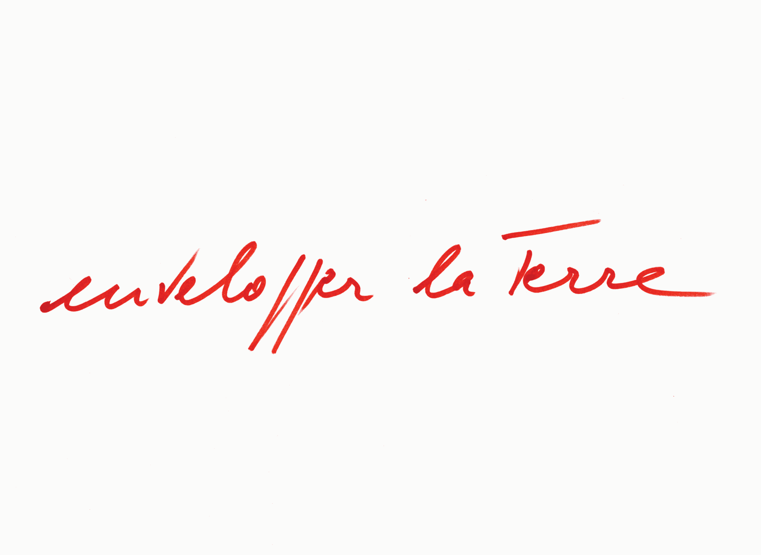 the words envelopper la Terre as written by Giuseppe Penone