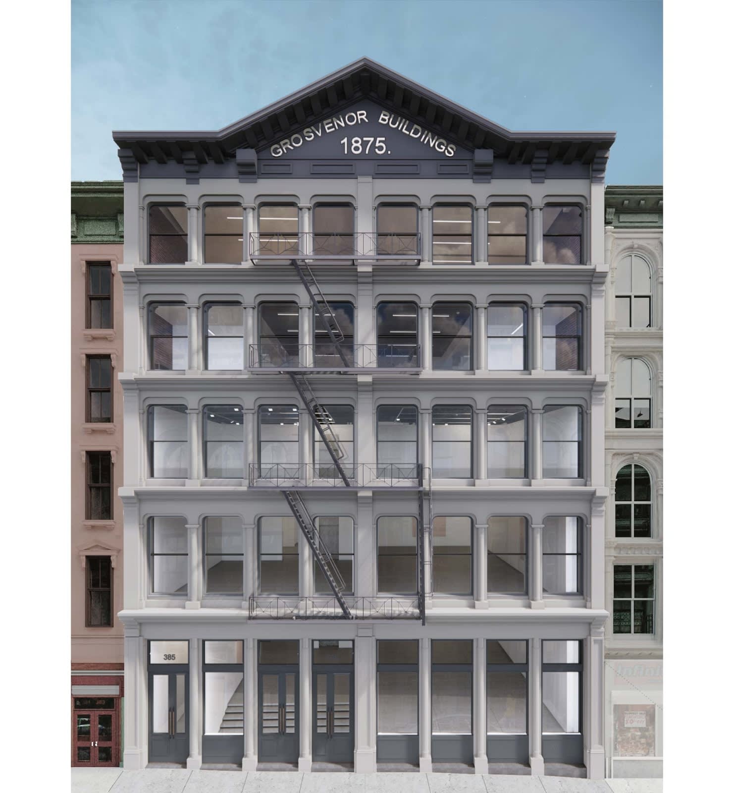 Rendering of Marian Goodman Gallery’s new home at 385 Broadway in Tribeca. Image courtesy of studioMDA.