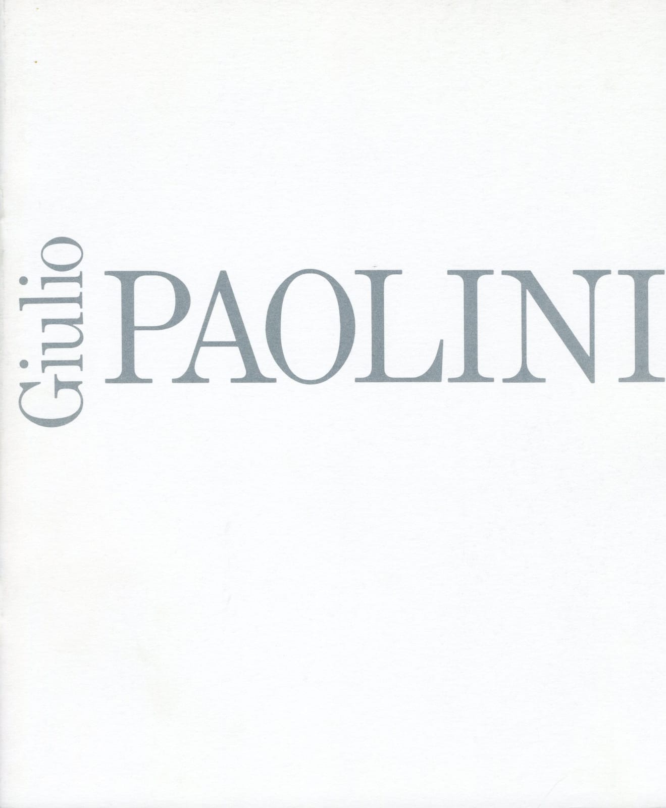 A catalog titled Giulio Paolini.