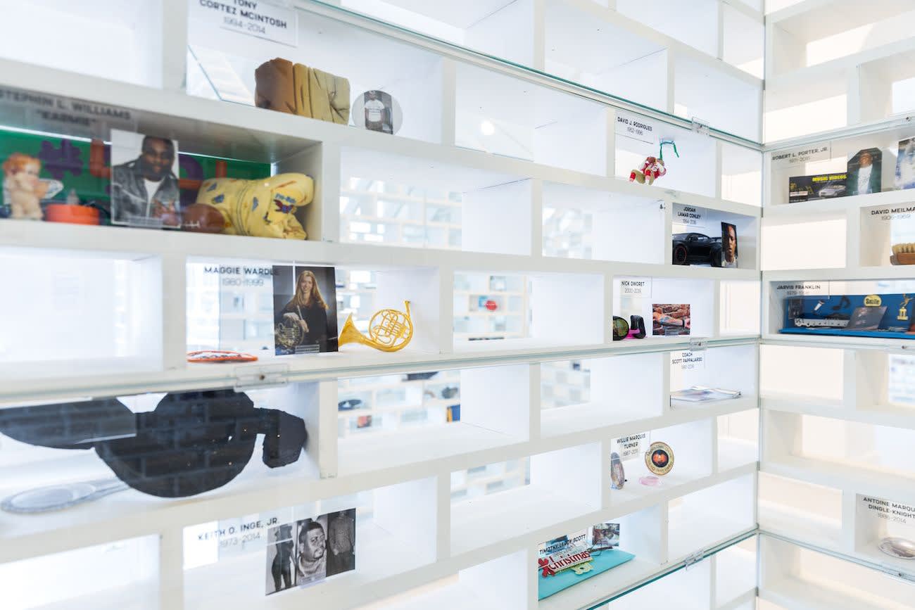 Installation view of the Gun Violence Memorial Project at the National Building Museum