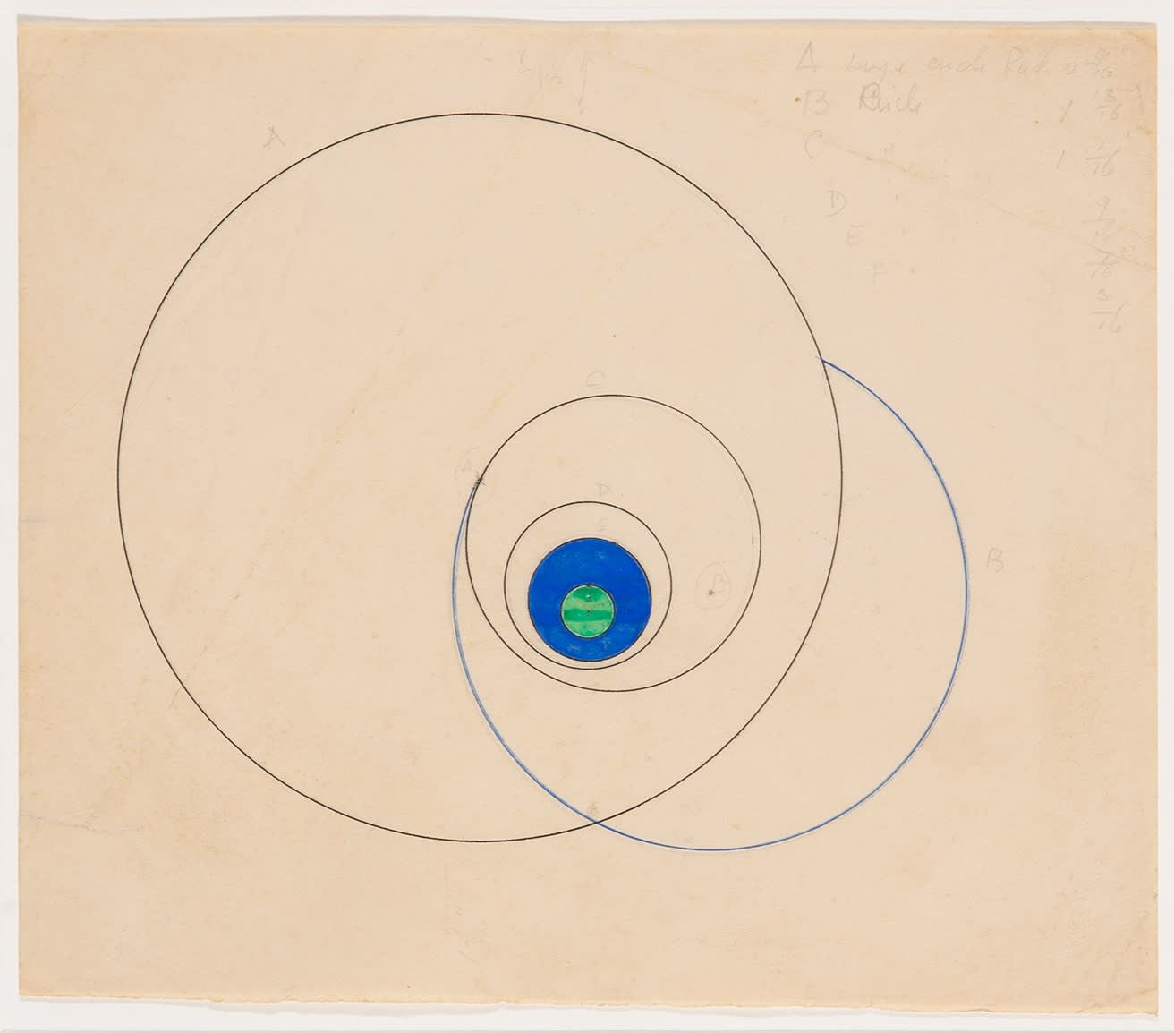 MARLOW MOSS, Untitled (Green and blue circle), c. early1940s