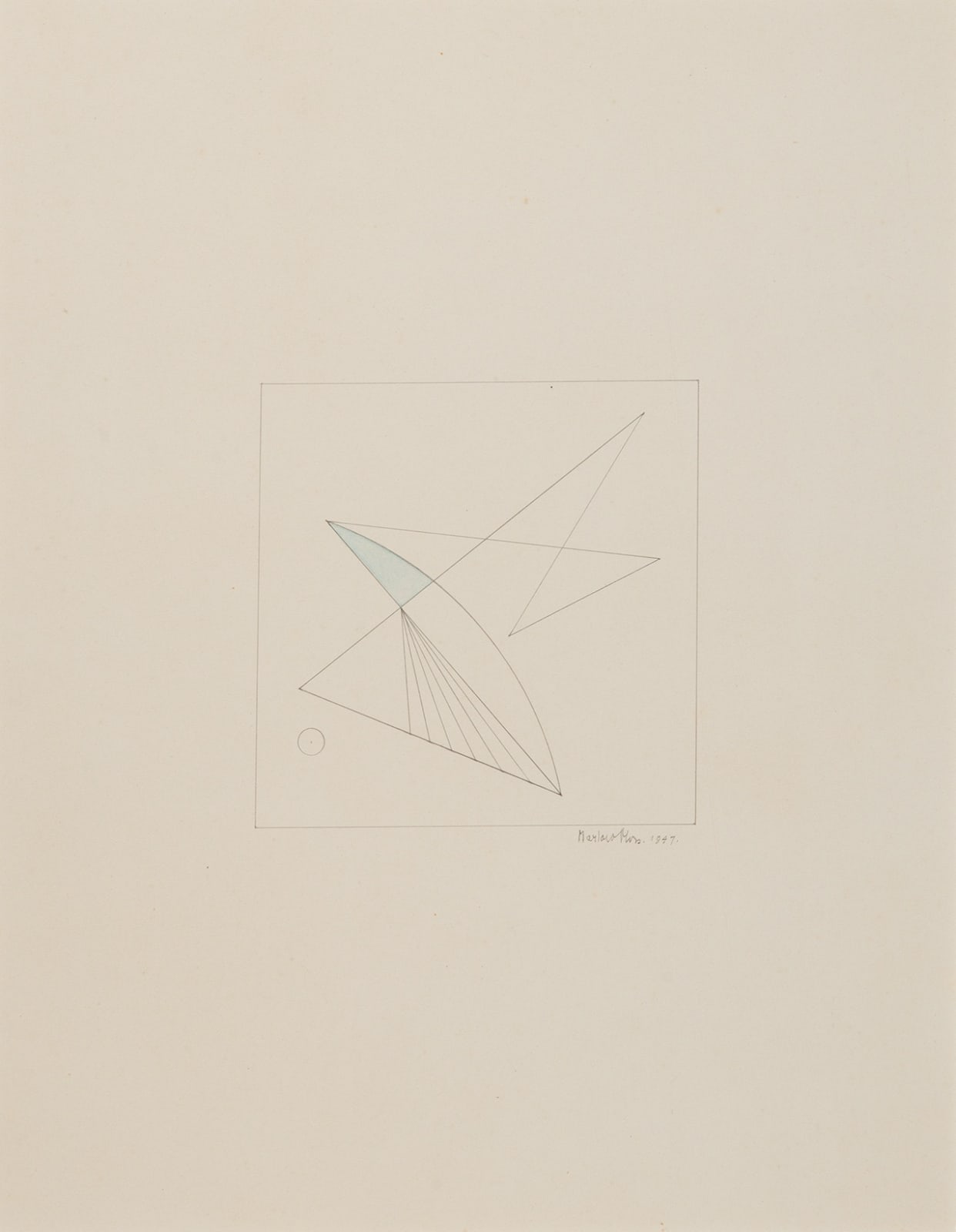 MARLOW MOSS, Untitled (blue triangle), 1947