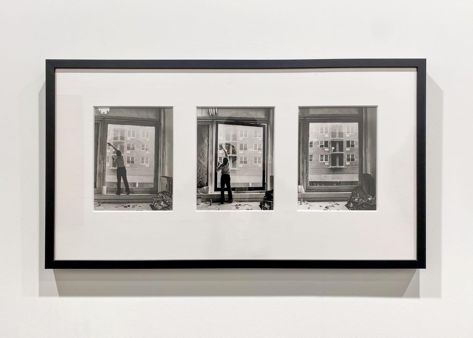 BILLY APPLE, Negative Condition Situation: Cleaning Windowpane, Saturday 28 April 1973, 1973