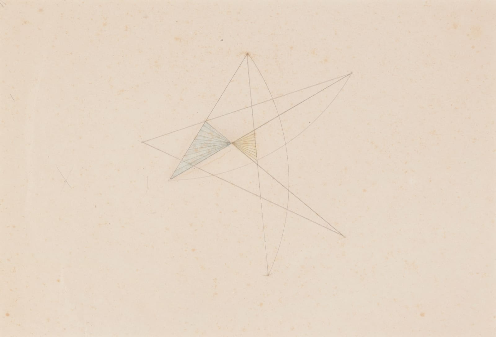 MARLOW MOSS, Untitled (Blue and yellow triangle), c. 1940s