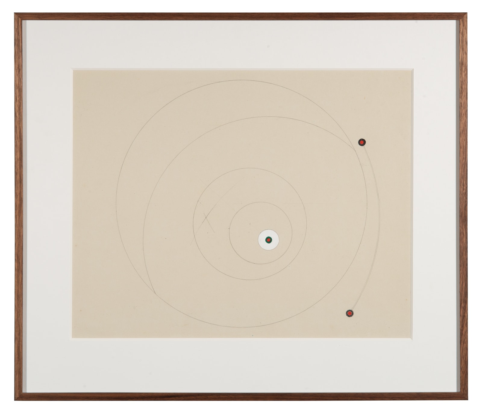 MARLOW MOSS, Untitled (Red, green and white circles), c. 1940s