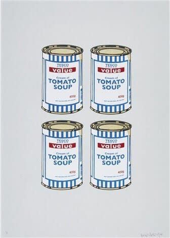 Banksy, Soup Cans - Gold and Grey, 2006