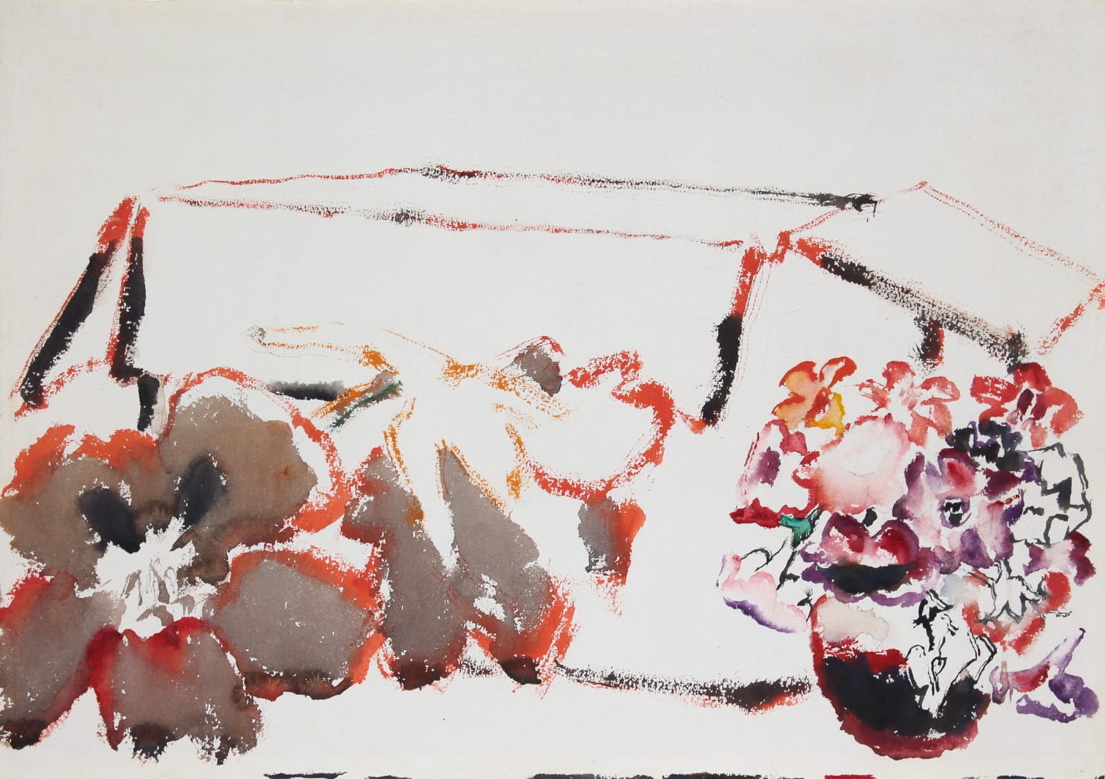 DAVID MILNE, Nasturtiums and Box , 1937