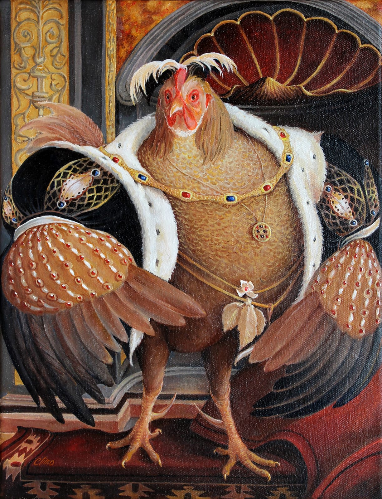 LINDEE CLIMO, Rooster as Henry VIII, 2019