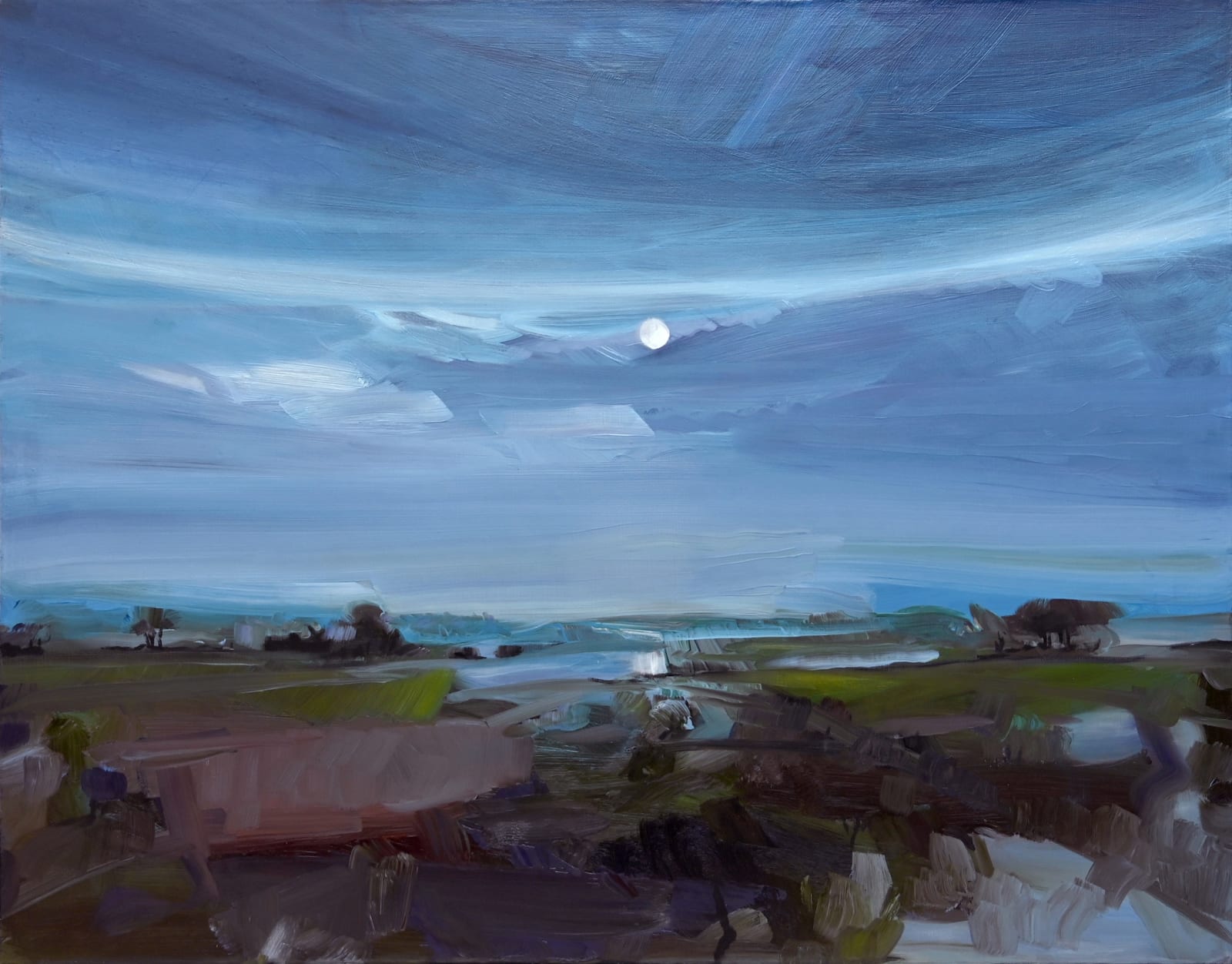 SIMON ANDREW, Moon Rise Across Lake , 2022