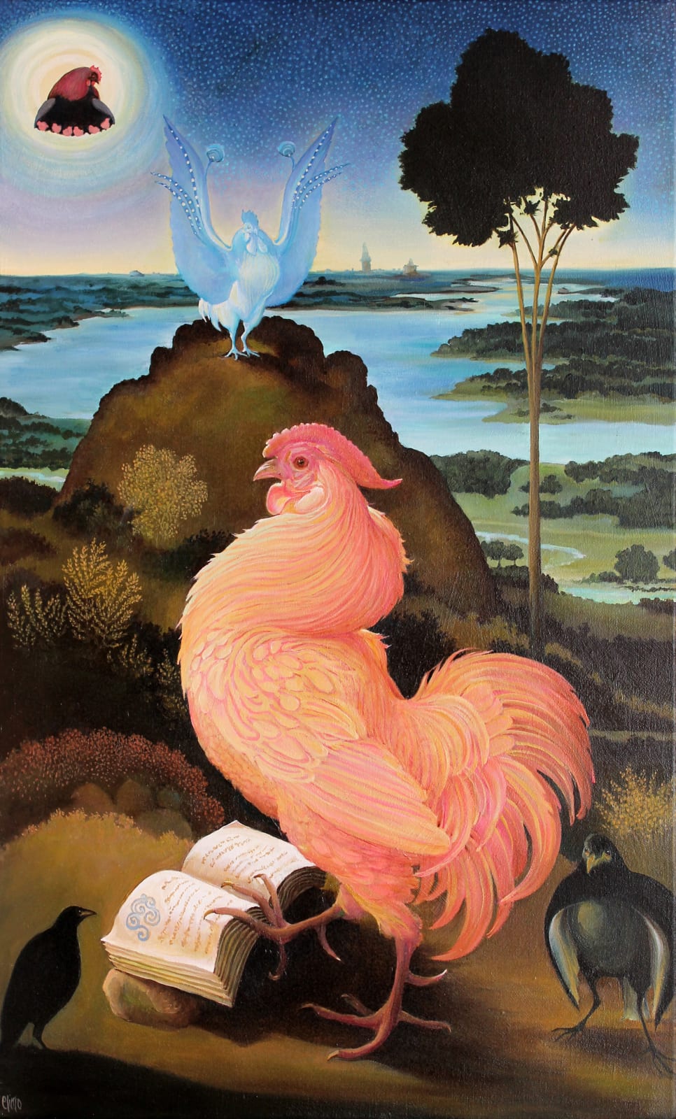 LINDEE CLIMO, Pink Rooster after Hieronymous, 2019