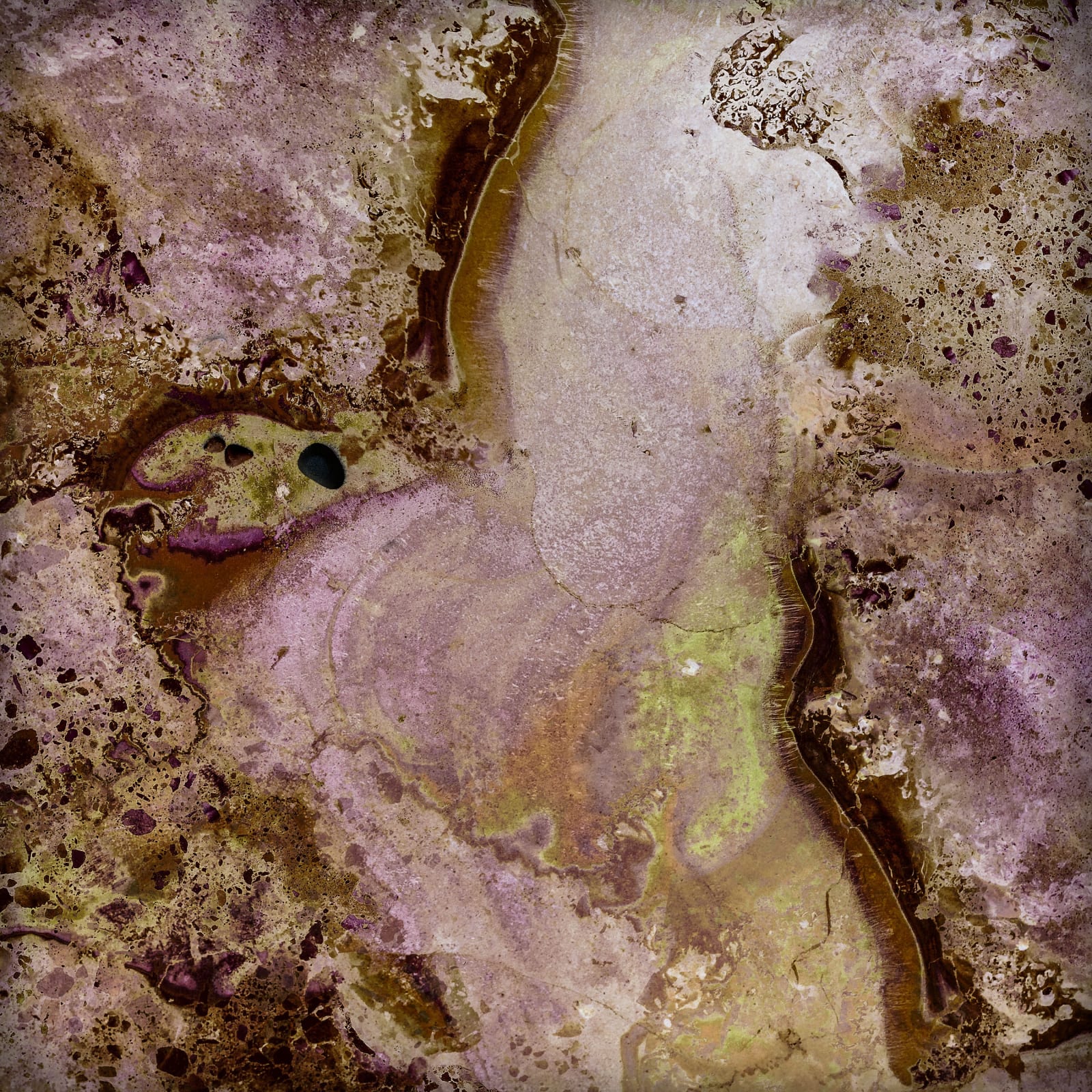 Valda Bailey, Cosmos I, Pink and White Gold leaf on Glass, 2019